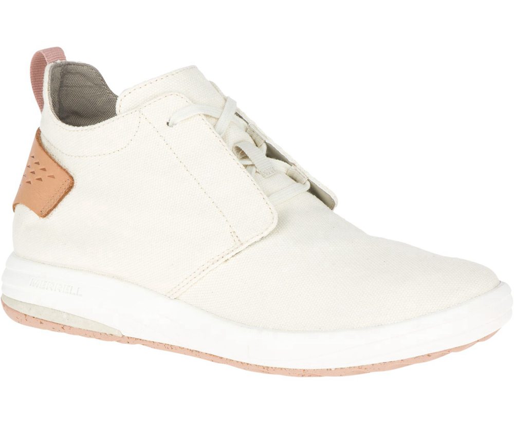 Merrell Sneakers White - Gridway Mid Canvas - Womens 46IUMRZNP